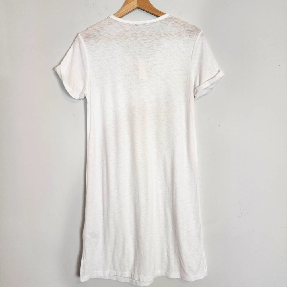 NWT James Perse White Rolled Sleeve Cotton Blend White T-Shirt Dress Size 1 or S - Picture 7 of 9